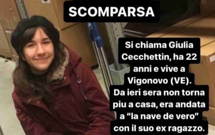 Giulia Cecchetin, la 22enne di Vigonovo (Venezia) scomparsa assieme all'ex fidanzato