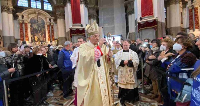 Il Patriarca di Venezia Francesco Moraglia alla celebrazione della Madonna di salute di oggi