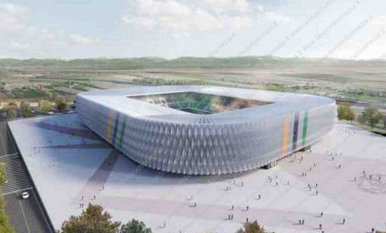 Il nuovo stadio del Venezia a Tessera (rendering)
