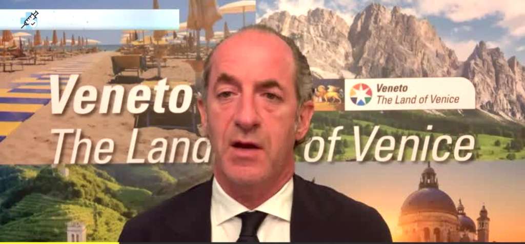 Il presidente del Veneto, Luca Zaia, in diretta a Skytg24