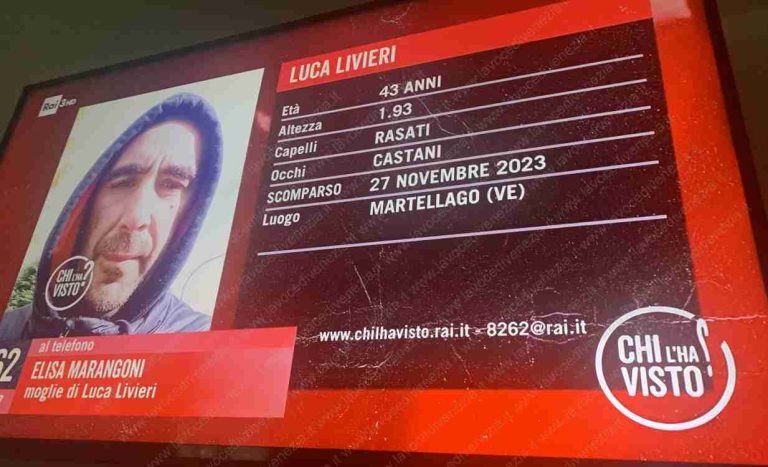 Luca Livieri, scomparso da Martellago