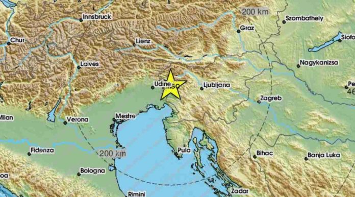 Terremoto oggi pomeriggio vicino a Udine