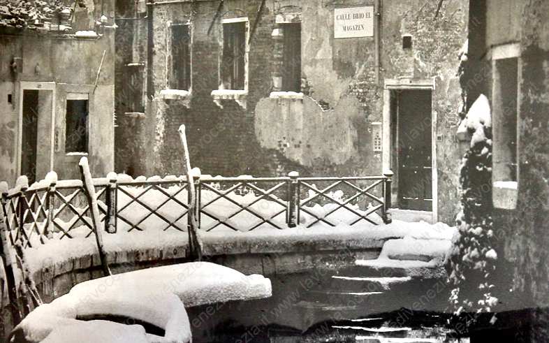 Venezia con la neve, cartolina d'epoca