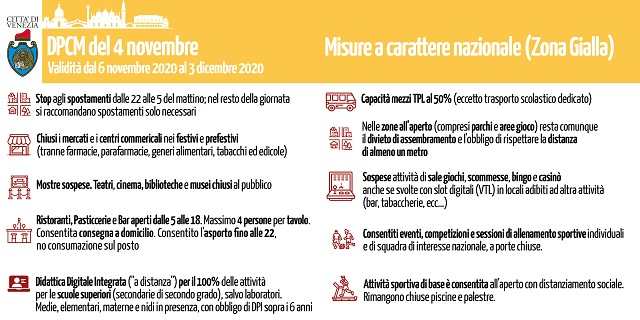 zona gialla disposizioni venezia comune