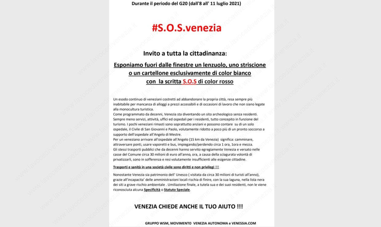 lenzuola SOS a Venezia il volanti originale up 1240