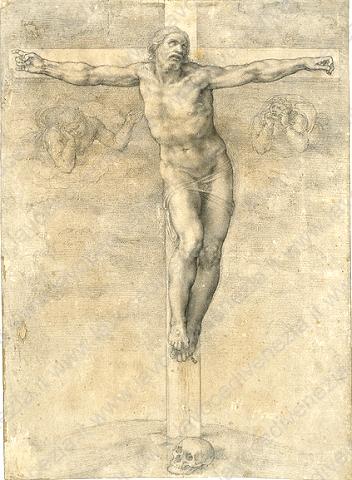 Michelangelo Buonarroti, "Cristo spirante", disegno, 1538-1541 circa, Londra, British Museum (Opera donata da Michelangelo a Vittoria Colonna)