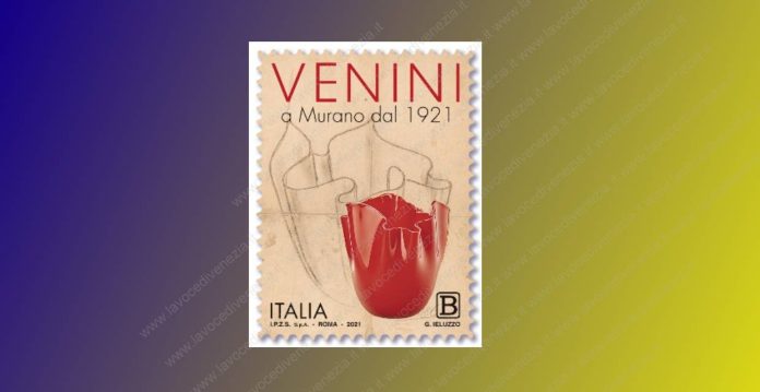 nuovo francobollo dedicato a vetreria venini murano