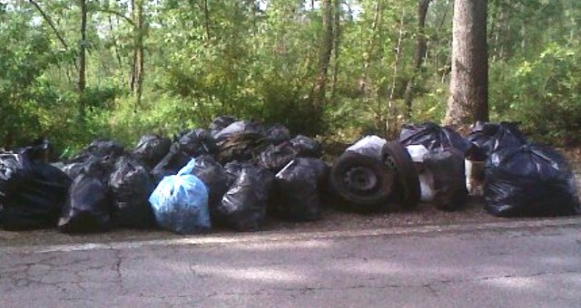 sacchi rifiuti abbandonati sulla strada