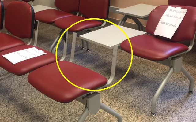 Ospedale Civile di Venezia, grandi lavori di facciata, ma sedie rotte per i malati