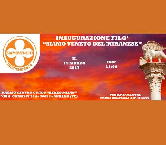 Siamo Veneto, mercoledì a Mirano inaugurazione filò