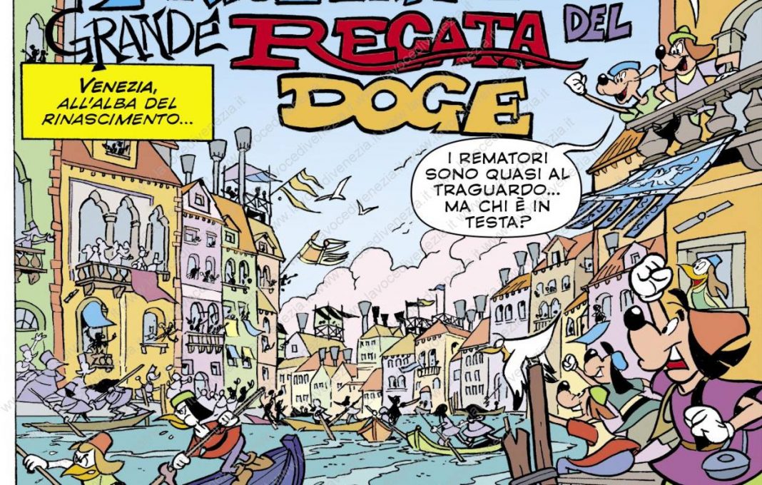 topolino e minnie storia a fumetti sulla regata storica di venezia up