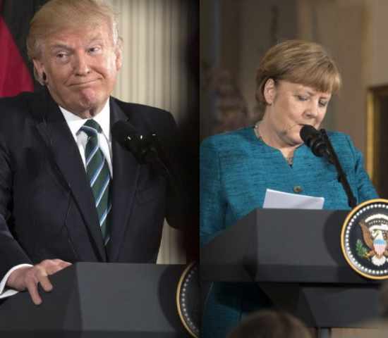 Incontro Donald Trump - Angela Merkel, lui non dà la mano