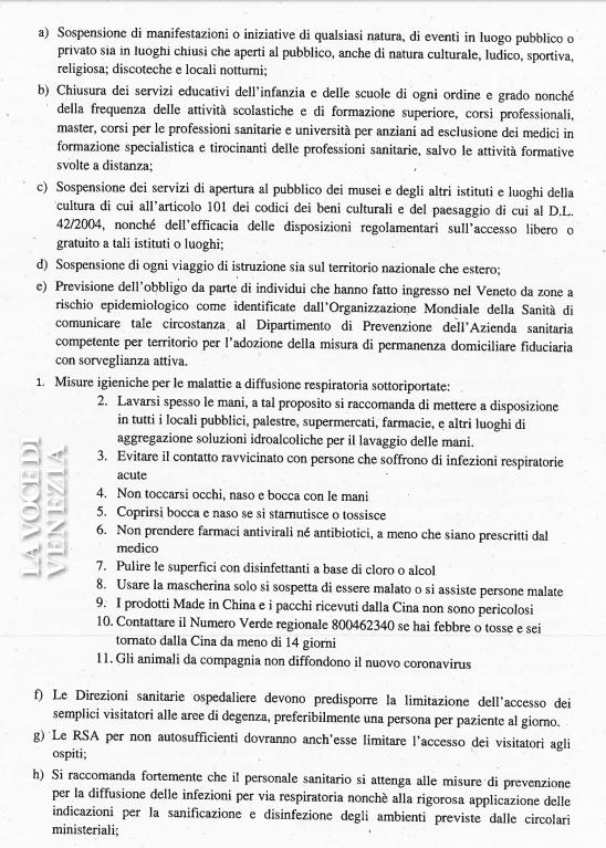 coronavirus veneto chiude ordinanza zaia speranza